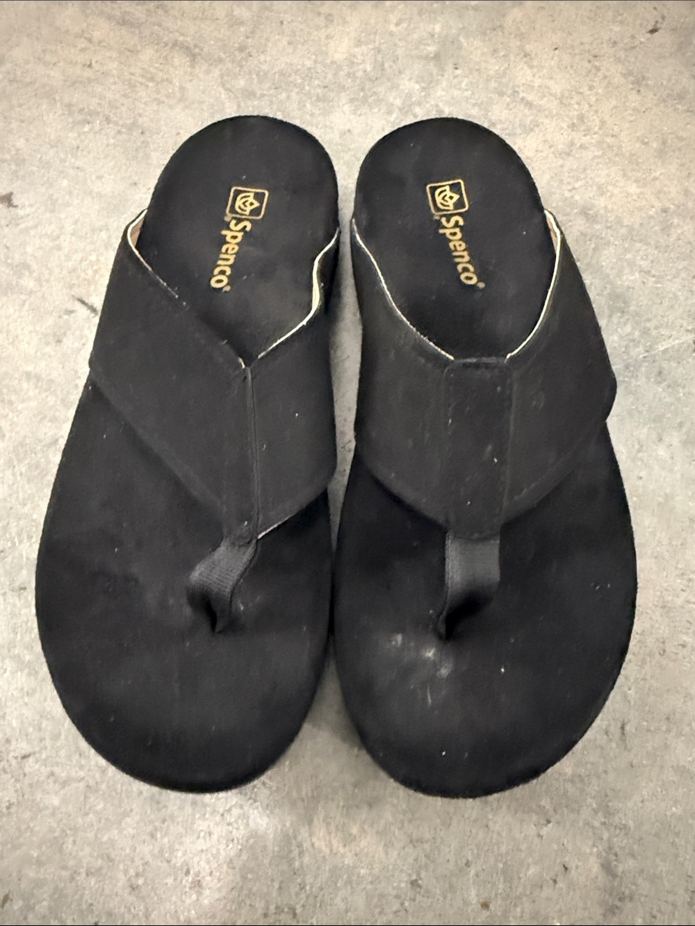 Spenco Womens Black Comfort Thong Sandals